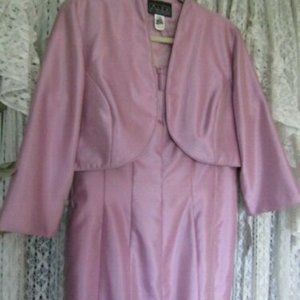 ALEX EVENINGS dress satin bolero jacket midi sz14